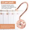 12Pcs Shower Curtain Hooks Metal Anti Rust Hooks Bathroom Accessories Shower Curtain Rings Decorative Hooks for Bathroom Home