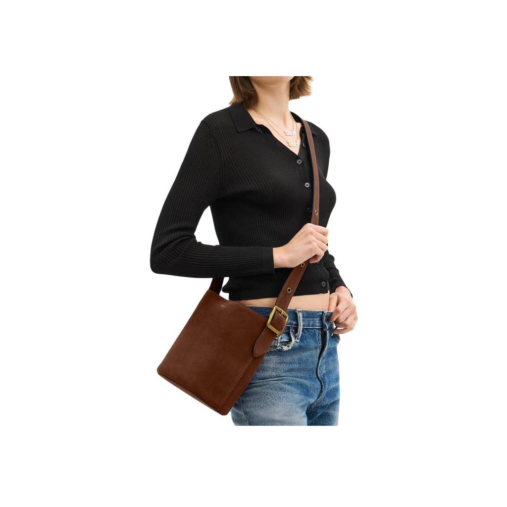 Coach Bleecker 21 Bucket Bag With Front Brand Logo Women Shoulder Bag Warm-Brown CCW84-B4WBR