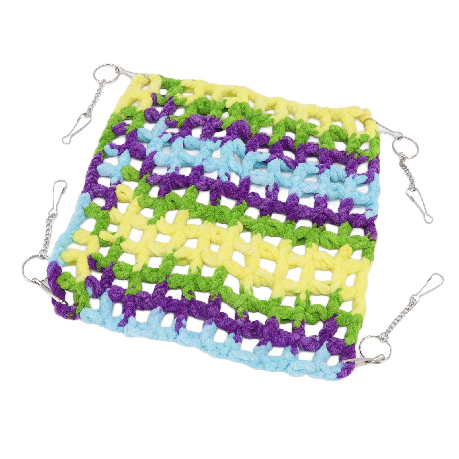 

Pet Weave Hammock Woolen Thread Pet Cage Hanging Bed for Small Pets Flying Squirrel Chipmunk Parrot 25x25cm / 9.8x9.8in