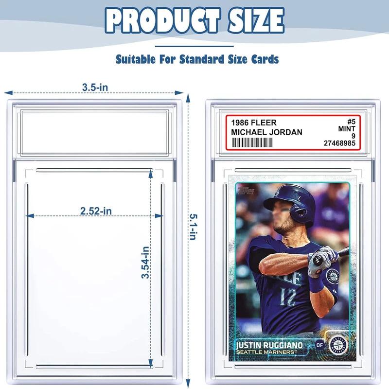 Spielkartenhalter, Schutzhüllen für bewertete Sammelkarten, Hartplastik, Etikettenhalter, Positionspassung, Display-Slab, Baseball, Sport, Yugioh, Standard