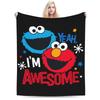 S-Sesame Street Elmo Cookie Wool Blanket Sesame Street Cartoon Comedy Funny Throw Blanket for Home 125*100cm Bedspreads