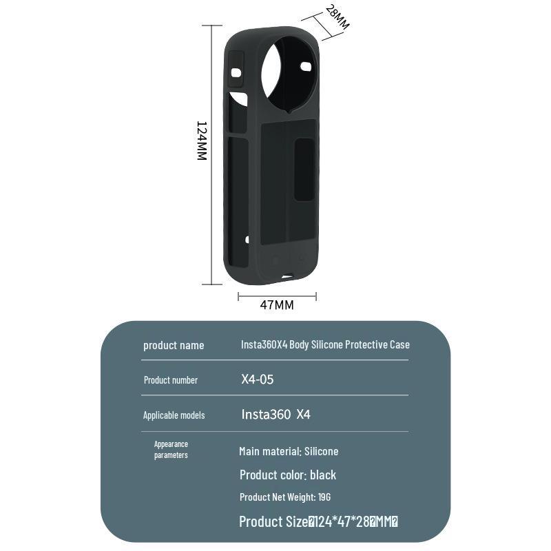 Insta360 X3/X4 Panorama-Actionkamera Objektivschutz Silikonhülle
