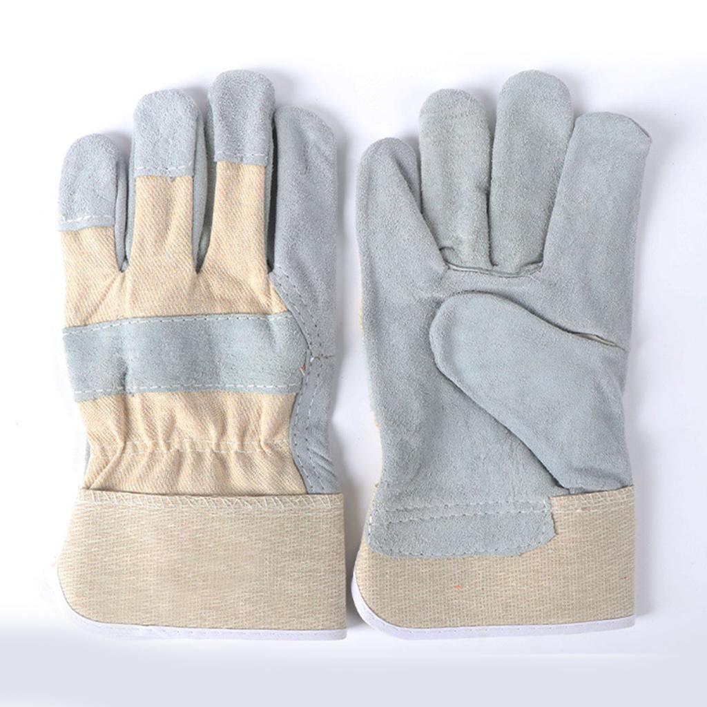 Welder Gloves Non Slip Heat Resistant Fireproof Abrasion Resistant Cowhide Welder Gloves for Welding Hardware Processing