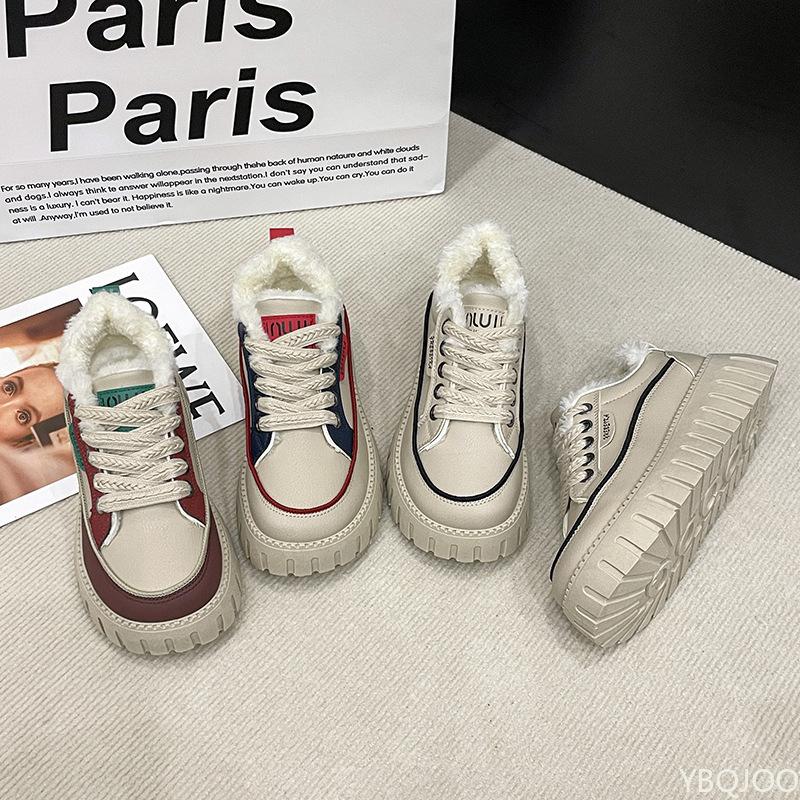 Winter neue warme dicke Board-Schuhe für Studentinnen lässige dicksohlige Sport einfache bequeme rutschfeste trendige Schuhe