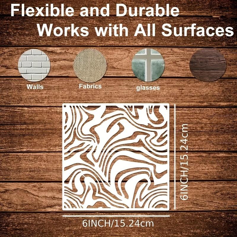 16pcs 6x6"" Reusable Cubist Stencils for Crafts & Art - Versatile.Durable for Mixed Media On Wood, Canvas, Walls