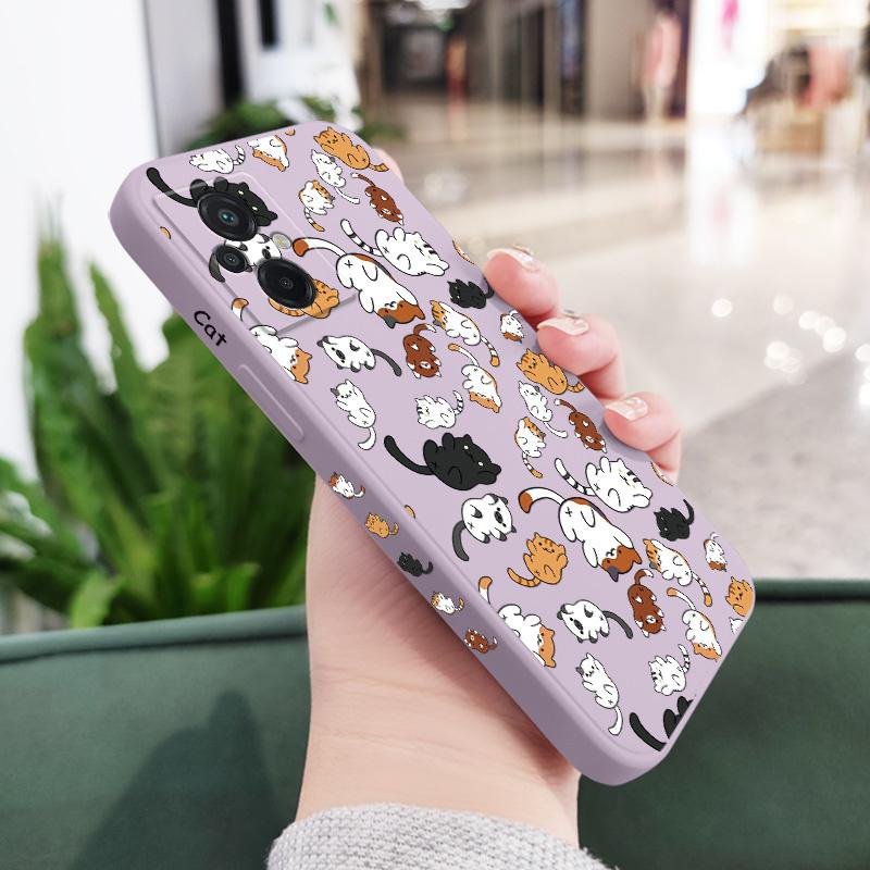 Cat Rolling Phone Case For Xiaomi Poco F8 F7 X7 M6 X6 F6 M5 M5S F5 X5 F4 X4 M4 Pro Ultra 4G 5G GT Liquid Silicone Cover