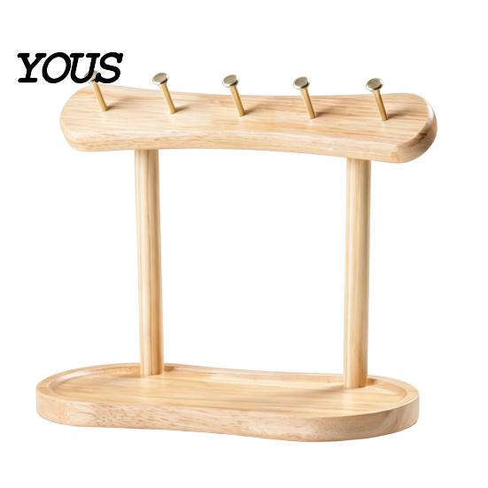 Moisture-proof Key Box Wooden Rack, with Concave Tray Prevents Rolling Design, Moisture-Proof Holder Wax Oil Finish Organizer, for Entryway