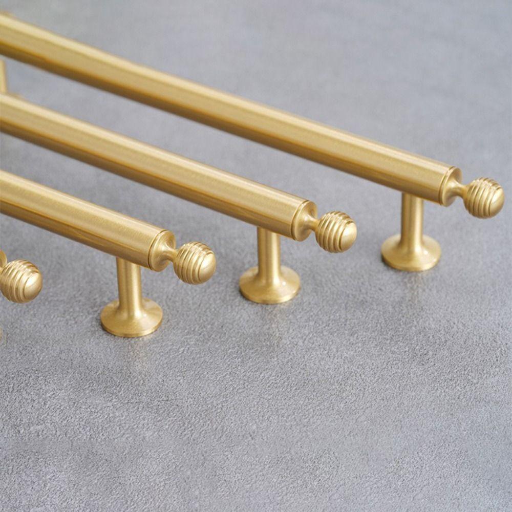Solid Brass Furniture Handles Brushed Antique Brass Single-Hole Mounting Drawer Knobs Antique Bronze Finish Long Handle Design