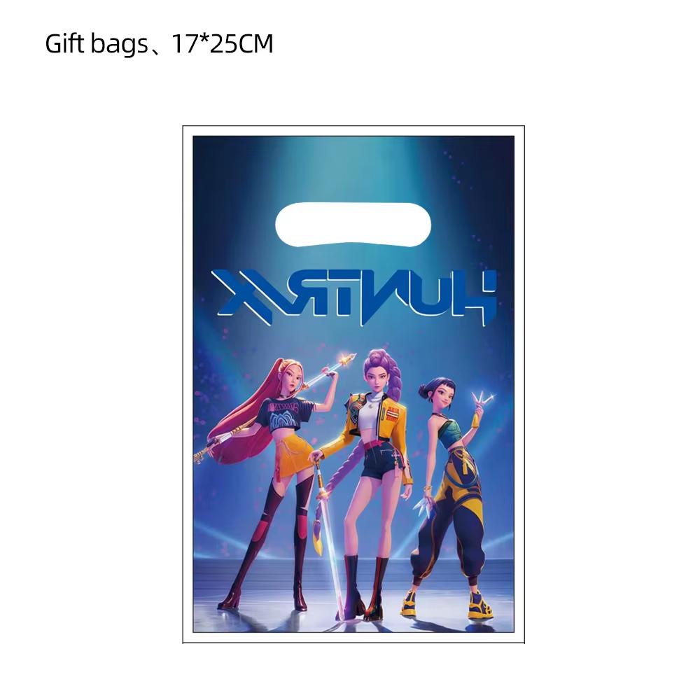 AAA   10 szt. Kpop Demon Hunters Papierowa torebka na cukierki Torba na prezenty Torba na łupy Torba na ramię z kreskówką Torebki na upominki Dla dzieci Materiały na przyjęcie urodzinowe