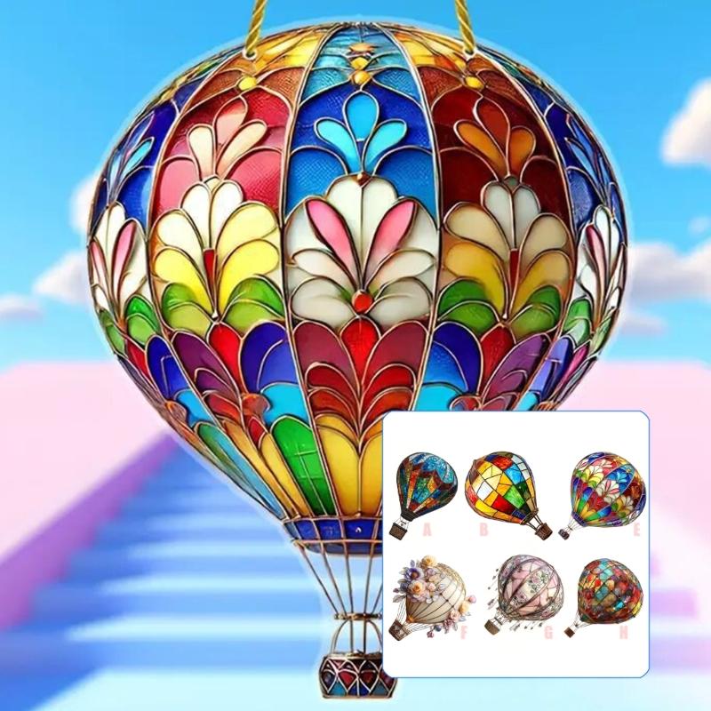 Colorful Hot Air Balloon Garden Decoration Acrylic Hanging Lanterns Easyly Installation For Walls Ceiling Window