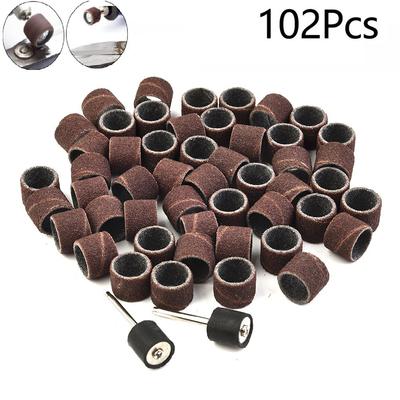 Refills 80 Grit Sanding Paper Bands 1/2" Drum 2x Mandrel For Rotary Tool Polish