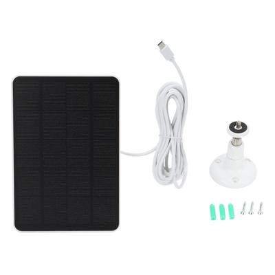 5V 4W Solar Panel Monocrystal Silicon Low Power Consumption Solar Charger White for Security Protection Monitoring