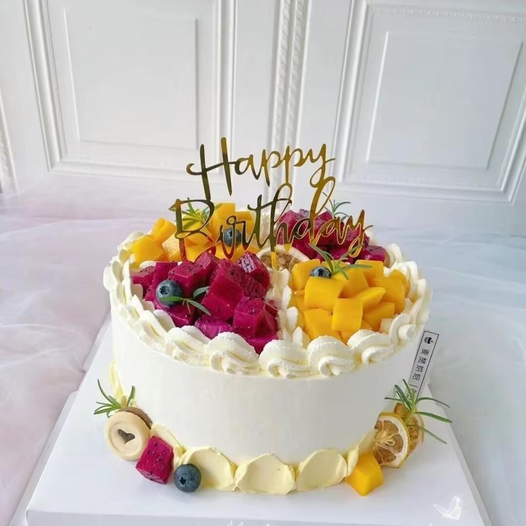 Simulated Birthday Cake Model Crafts Fake Fruit Cake Mold Decoration Shop Window Sample Display Home Ornaments Photography Props
