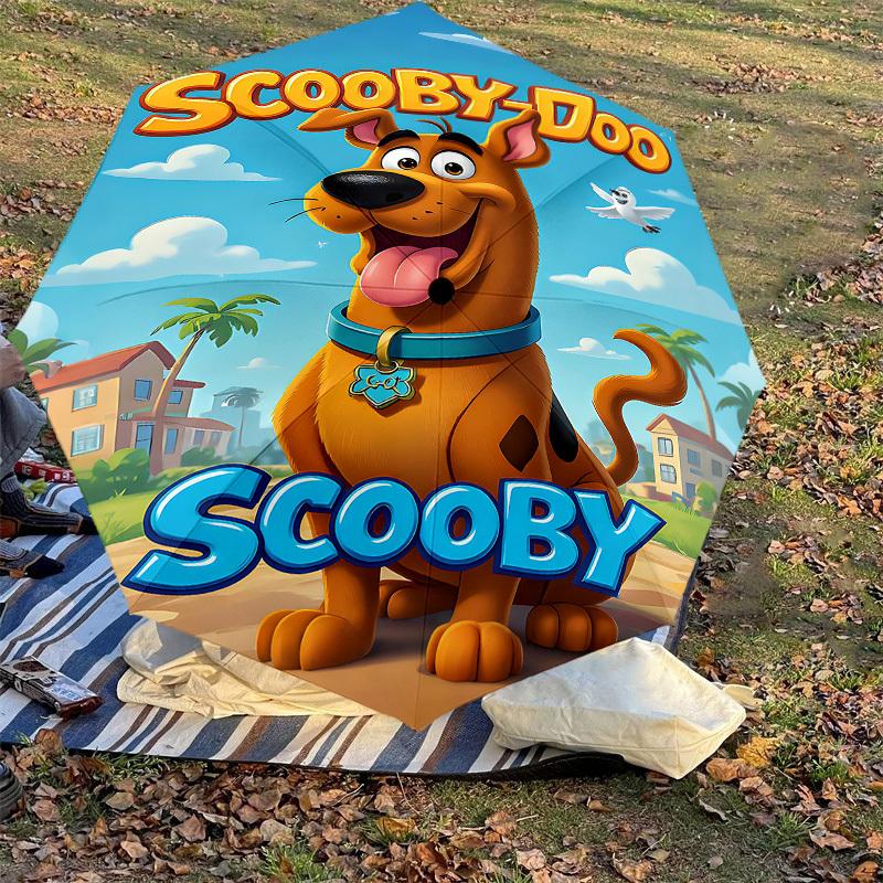 1PC Warner Scooby-Doo Scooby Automatic Open/Close Umbrella with Windproof, 107-Rib Sturdy Canopy, Durable Ribs, Fashionable Design, Outdoor Accessory