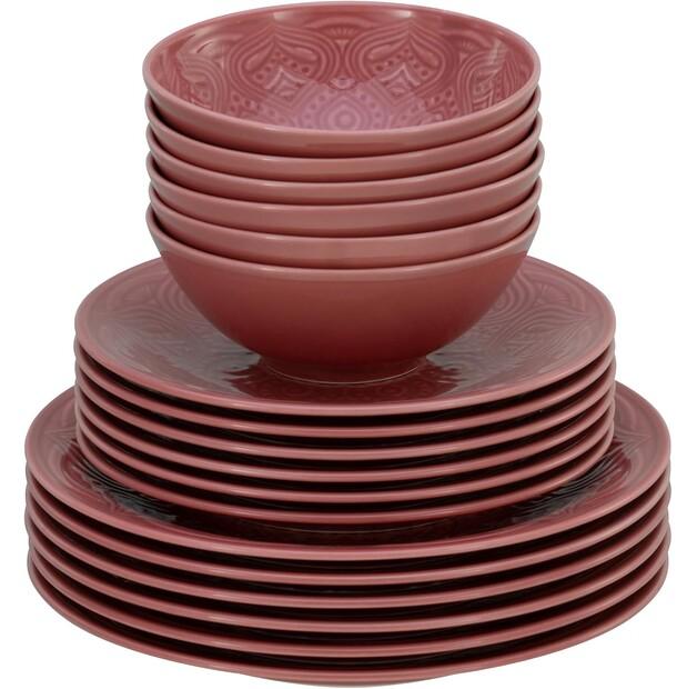 Набор столовой посуды CreaTable Orient Mandala Tafelservice-Set rot, 18шт (21630)