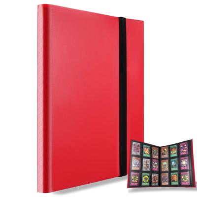 MUDOR 360 Pocket Trading Card Side Loading PP Card Binder Pocket Size Compatible with Pokemon Cards Album, Pocket, (Red)