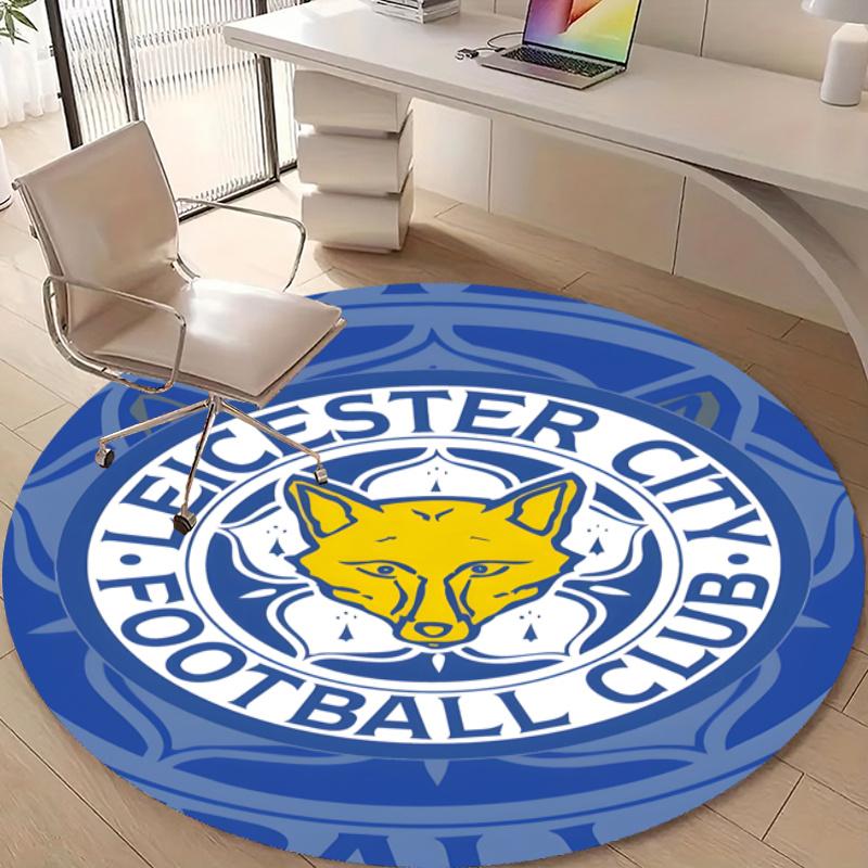 Personalized Leicester City FC Round Chair Office Rug - Perfect for Mat, Office Chair & More - Ideal Gift for Birthdays and Holidays