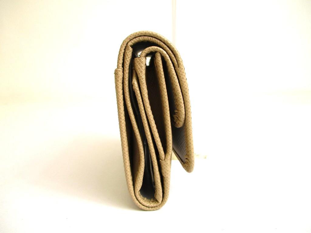 Authentic PRADA Sand Saffiano Leather Multicolor Trifold Wallet Compact Wallet #a876  Refurbished