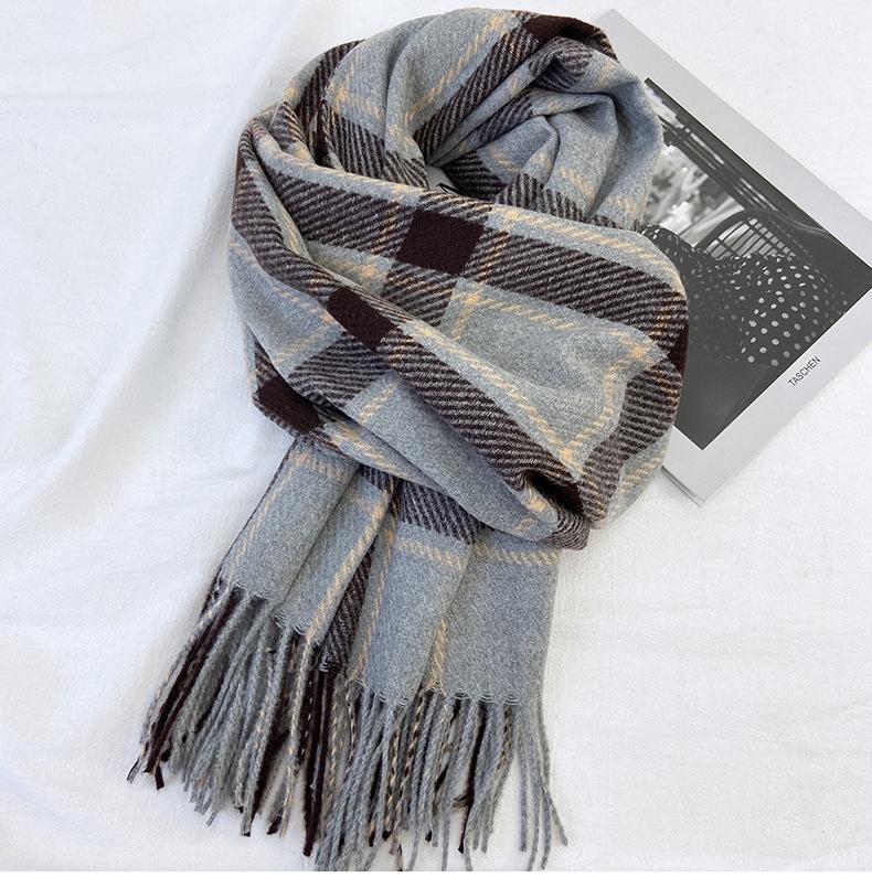 Beliebtheit Stil Tartan Karo Schal Fransen Schal - Wochenende Lässig Winddicht Warmer Schal für Herbst Winter