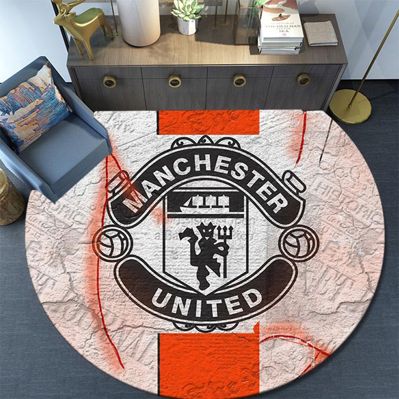 Manchester United2,Round Area Rug,Carpet Rug for Living Room Bedroom Sofa Playroom Decor,Non-slip Floor Mat
