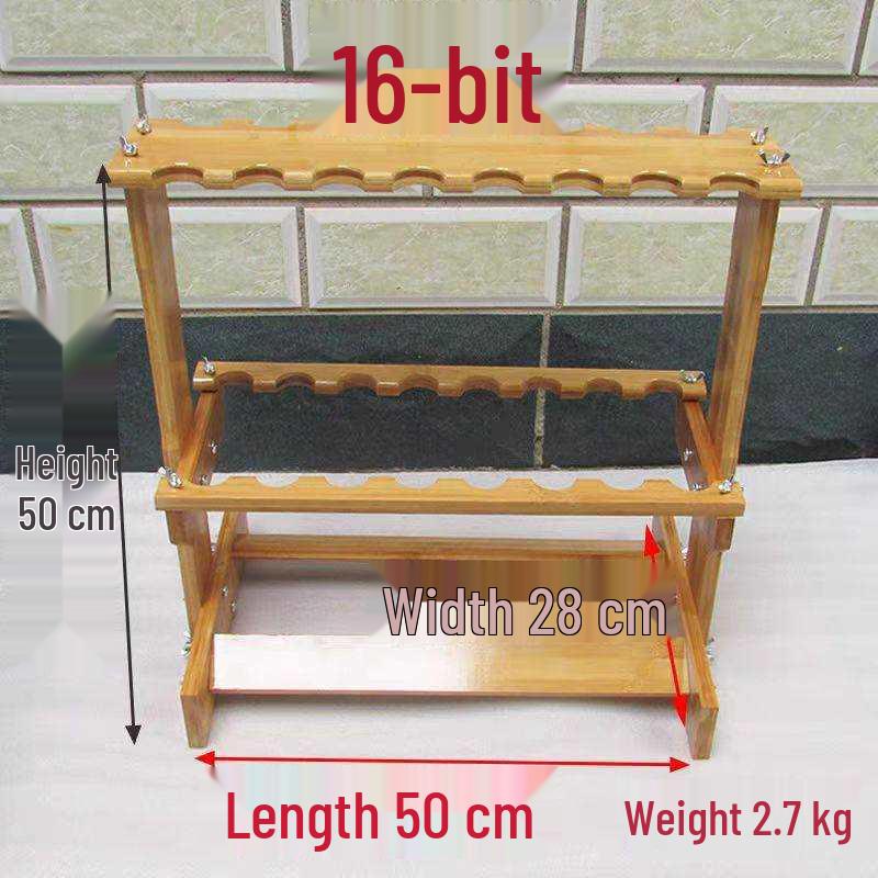 

Bamboo Multi-functional Fishing Rod & Tackle Display Rack for Home Use