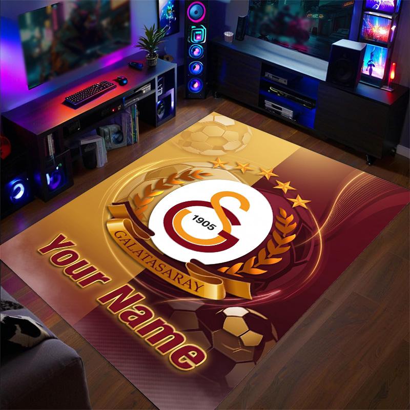 Crystal Velvet Rug Galatasaray FC Print Custom Name Text Floor Mat Home Decor