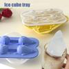 Ice Cube Mold with Lid Lying Bear Flexible Silicone Ice Tray Leak-Proof Stackable Ice Cube Storage Container for Home Bar
