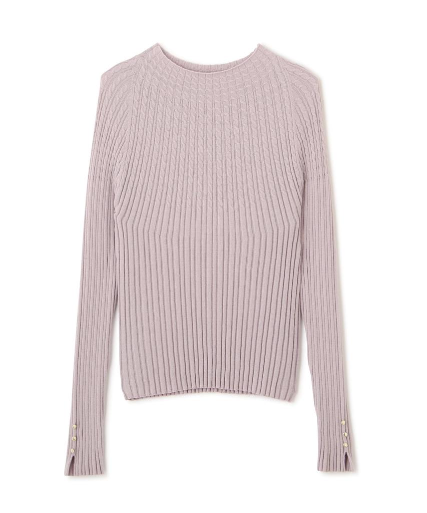 Proportion Body Dressing Concentric Cable Knit Gray Women's Sweater,