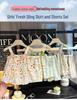 2026 New Korean Style Floral Princess Spaghetti Strap Two-Piece Summer Set for Girls