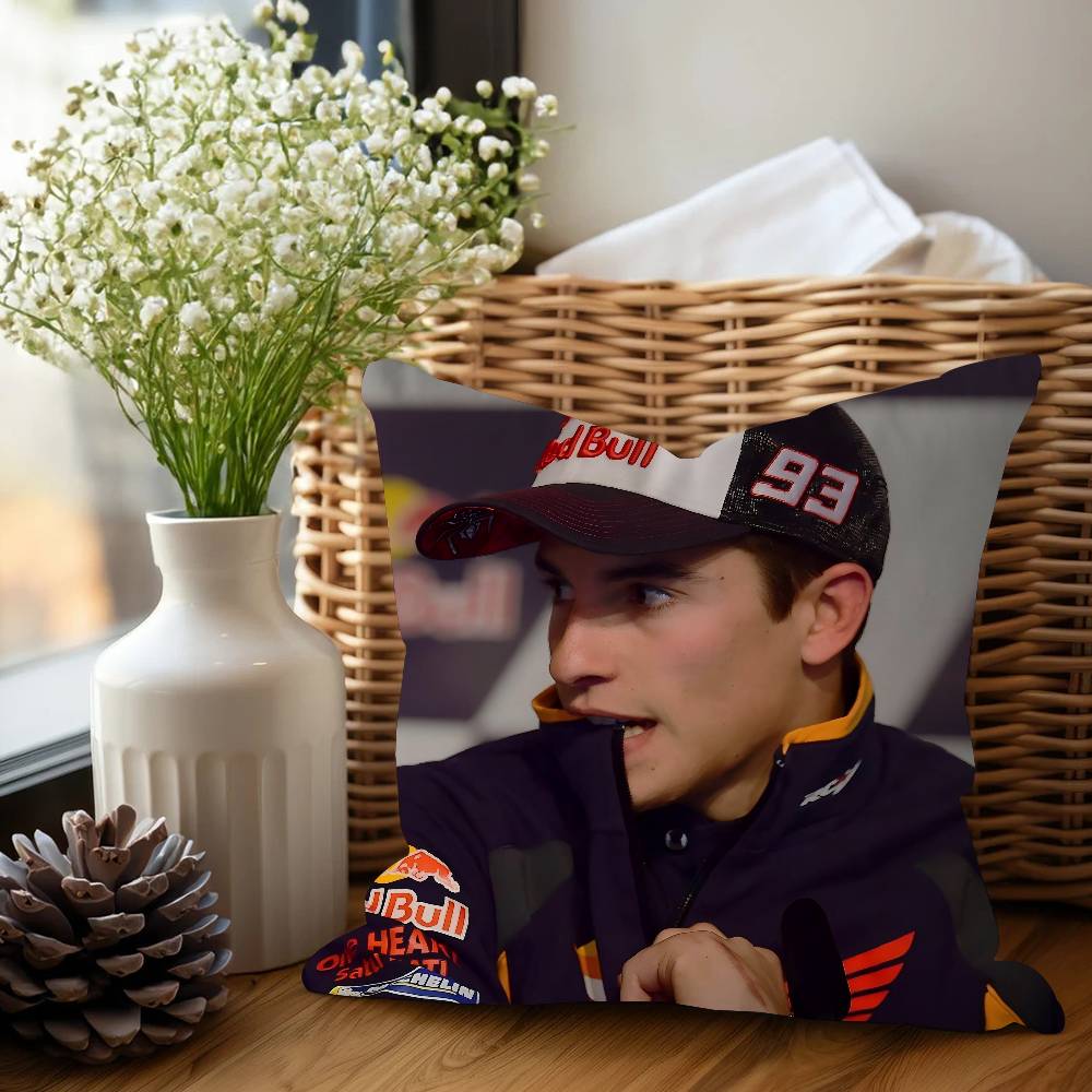 

Мотоциклист М-Марк Маркес Персонализированное фото Текст Декоративные подушки для дома Бытовые подарки 45х45см 16x16Inch