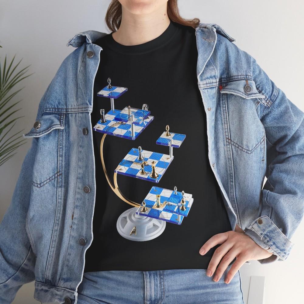 Star Trek Tri Dimensional Chess T-Shirt Game 3D 3-D Enterprise Kirk Spock 60s