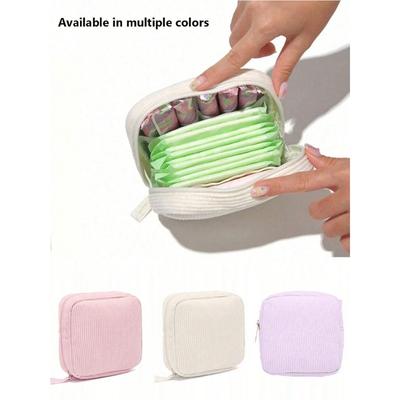 Napkin Portable Storage Bag, Large Capacity, Simple Style, Store Sanitary Napkins, Panty Liners And Tampons Necessity For Girls