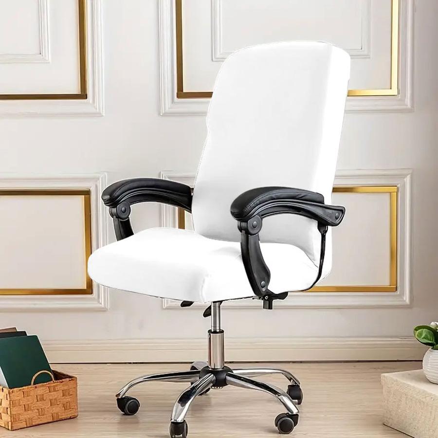 Elastic Zippered Office Chair Cover Durable Dust-proof Minimalist Gaming Chair Slipcover Solid Color Supply Chair Protector