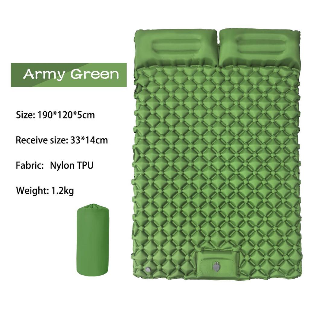 Ultralight Portable TPU Inflatable Camping Pad - Moisture-Proof, Single/Double, Foot-Press Design