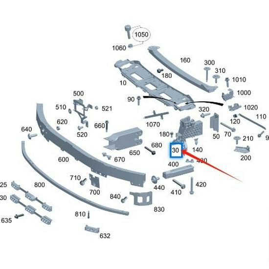Mercedes-Benz S-Class W223 Radiator Support: 2236205700, 2236205800
