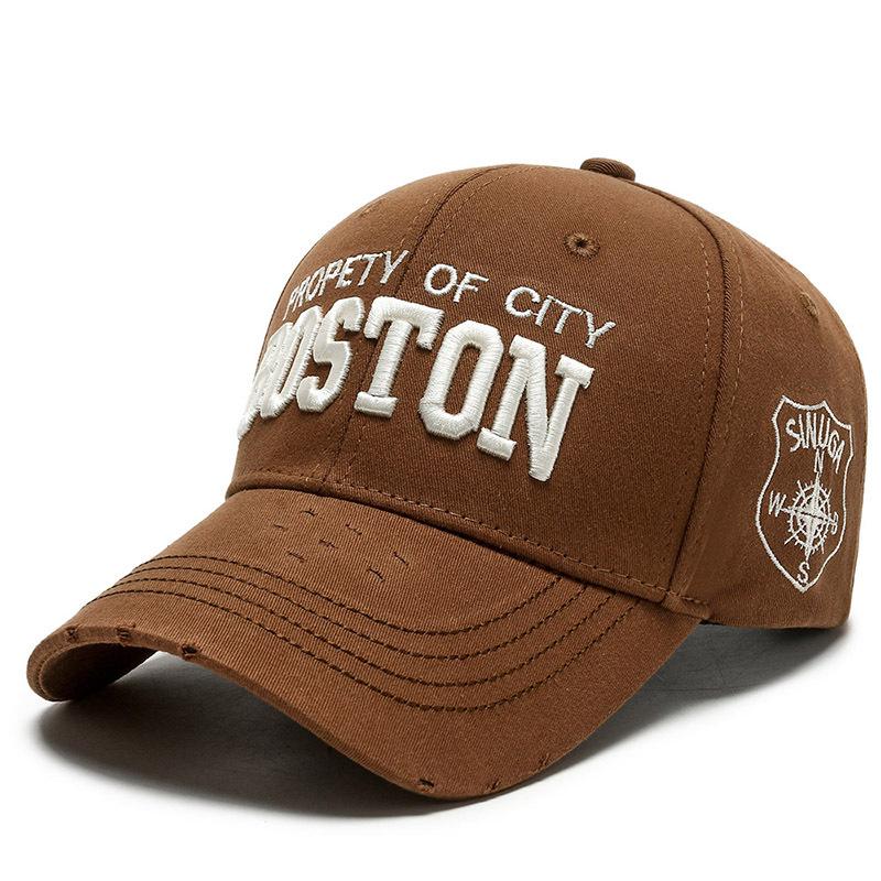 

Летняя женская бейсболка с вышитым европейским и американским алфавитом, модная мужская весенне-осенняя шляпа от солнца Adjustable темно-коричневого