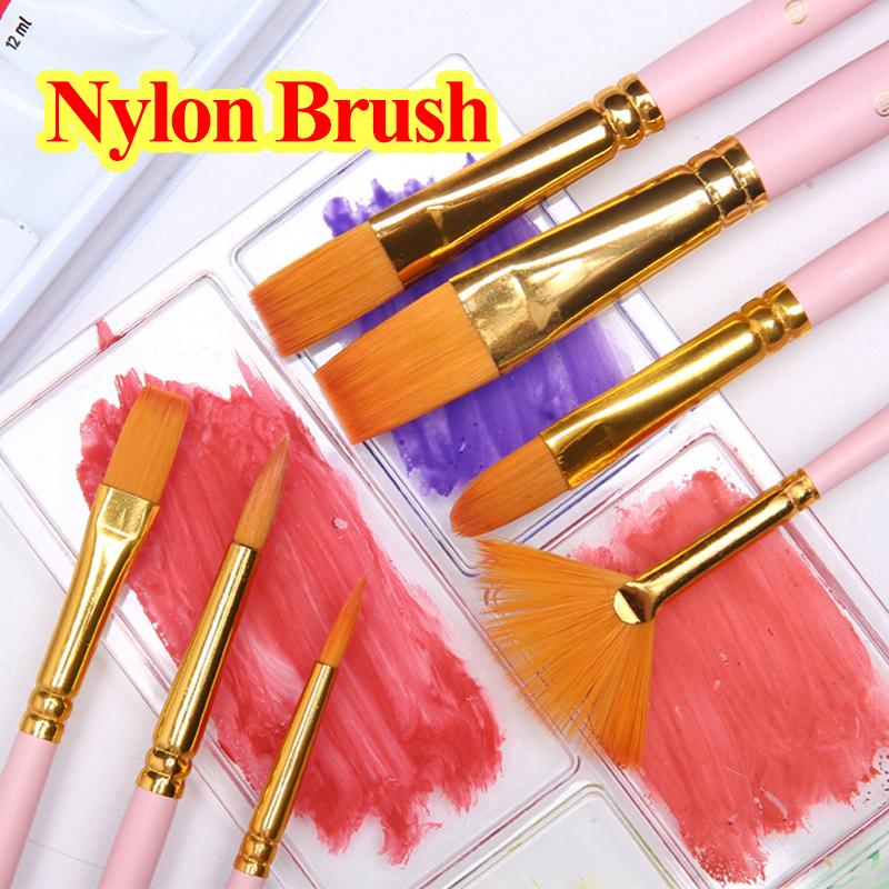 Giorgione Nylon Brushes Watercolor/Gouache/Acrylic/Oil Painting Brush Round Pointed Paint Pen Different Shapes Brush Art Supply