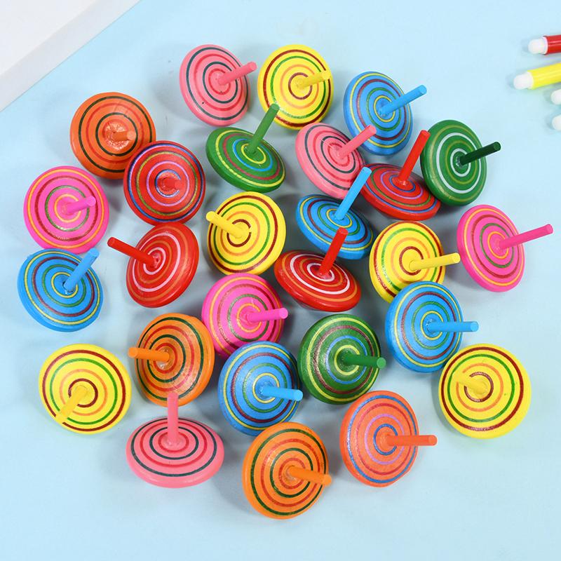 10/20Pcs Wooden Spinning Toys Mini Gyro Kids Birthday Party Favors Gift for Guests Pinata Goodie Bag Filler School Finger Game