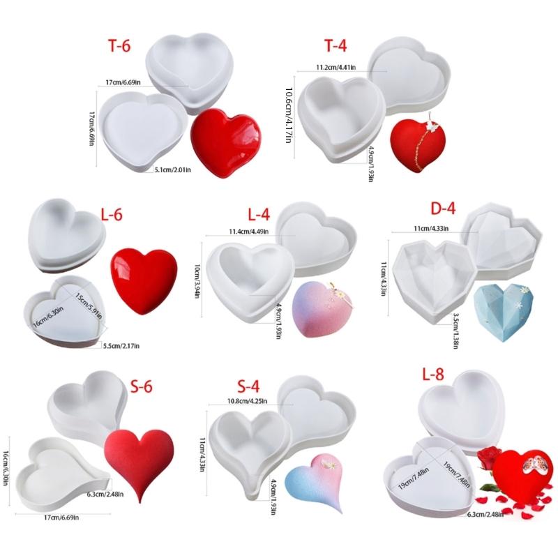 Multiple Size Silicone Heart Cake Molds Heart Shape Silicone Baking Tray Easy Demold Cake Molds for DIY Baking Creation