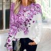 Floral Pattern Women Fashion Trend T-Shirts Spring Autumn Long Sleeve 3D Print Flower Street Ladies Tee 3XL Big Size Casual Tops