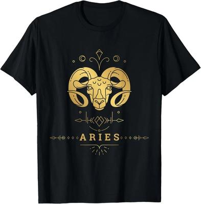 Aries Zodiac Sign Novelty Graphic Tees & Cool Designs T-Shirt Size L & XL T-Shirt