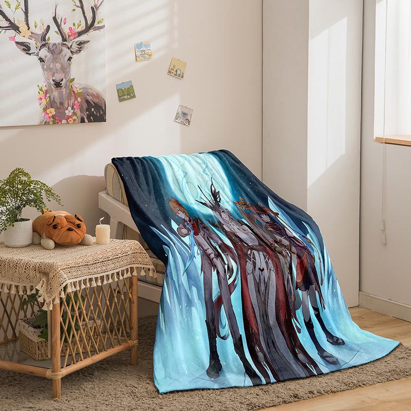 Cartoon Original God Series Flannel Blanket 3D Printed Sofa Blanket Thickened Blanket