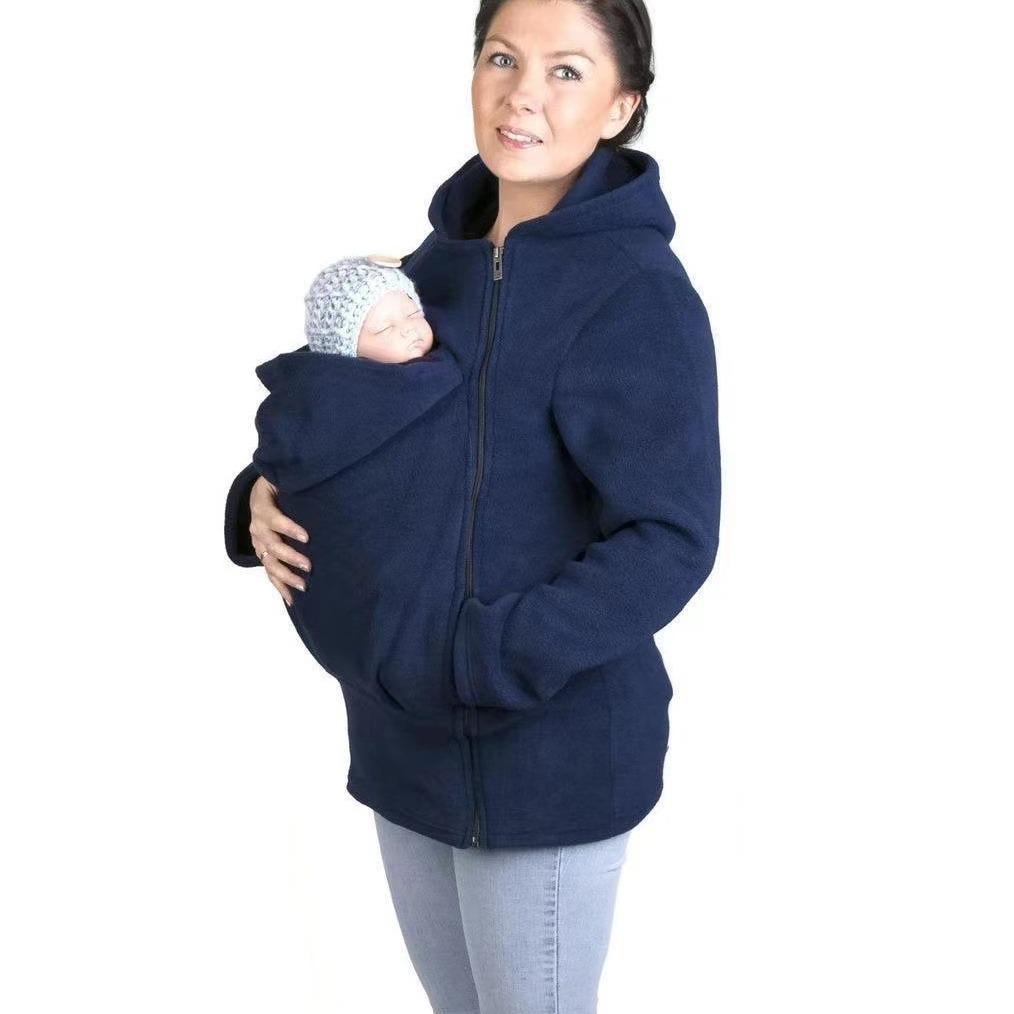 Evropsko-americká multifunkční klokaní mikina pro matku s taškou pro miminko na podzim/zimu