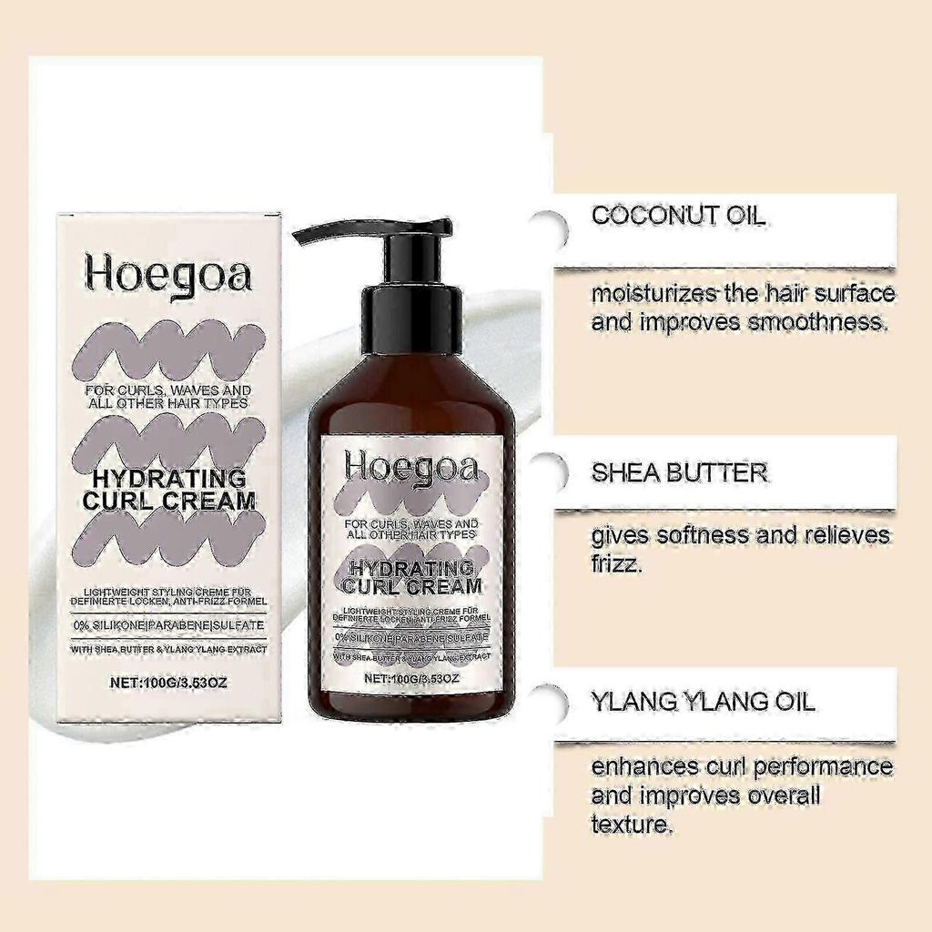 3X Curls Strong Hold Gel + Hydrating Curl Cream Set, Long-lasting Extra Strong Scrunch Gel for Defined Curls, Curl Cream for Smooth & Defined Curls