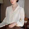 Spring Women's New Retro Elegant All-match Lantern Sleeve Shirt