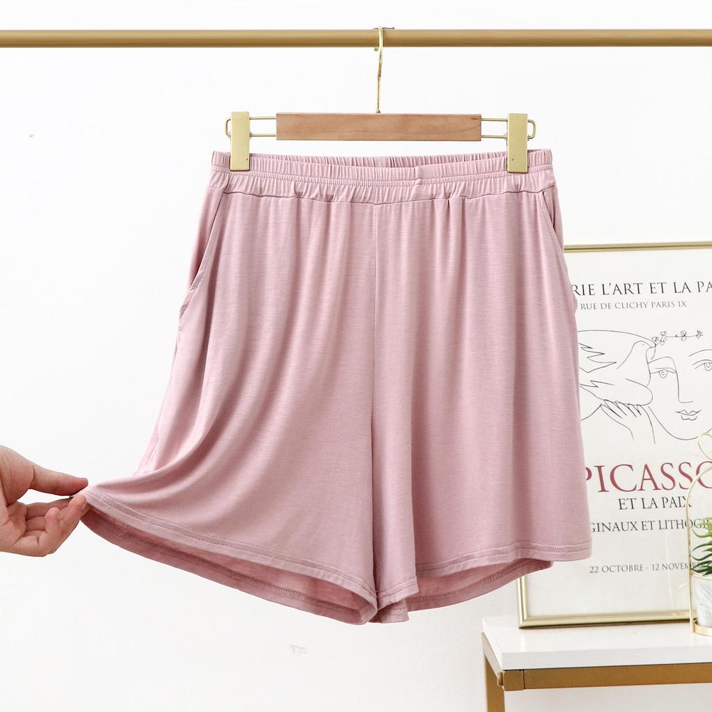 2022 Korean Style Modal Summer Pocket Shorts - Plus Size Loose Wide Leg Sleep Pants