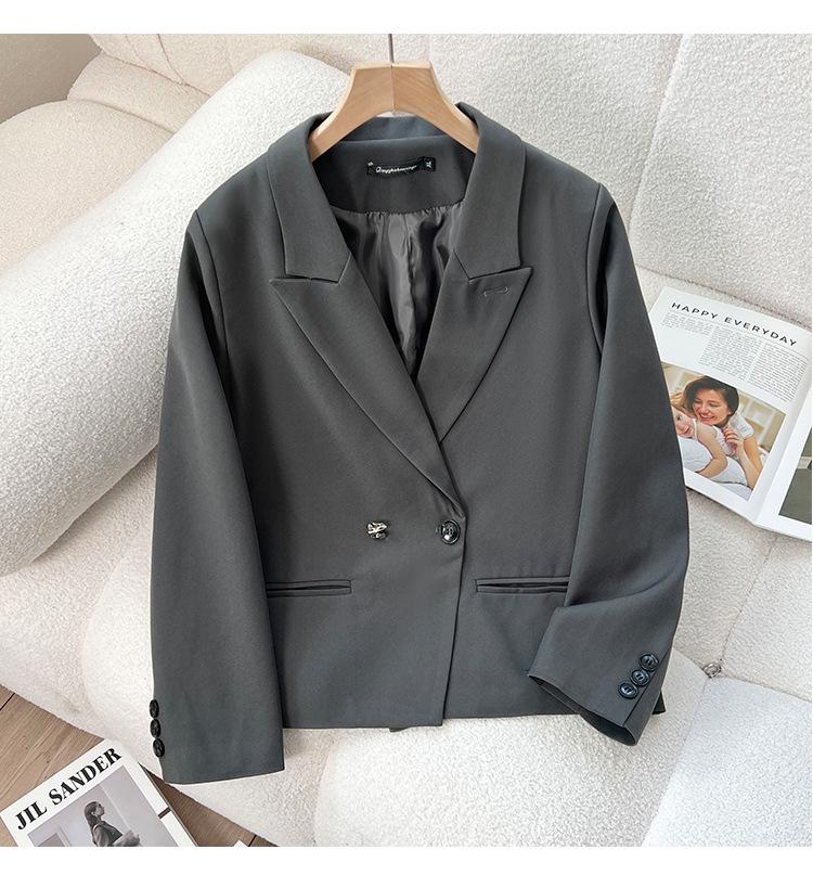

Plus Size Women s Slimming Business Suit for College Interviews and Formal Wear 4XL (180-200 jin) сірий колір