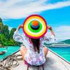 71cm Oversized  Wide Brim Sun Hat Travel  Large UV Protection Beach Straw Hats Women's Summer Floppy Foldable
