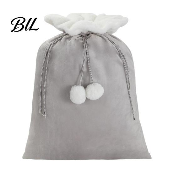 Decorative Drawstring Bags for Gifts Christmas Velvet Santa Gift Bag, 19 x 26 Inch Large Reusable Jewelry Organizer Claus Presents Sack Xmas
