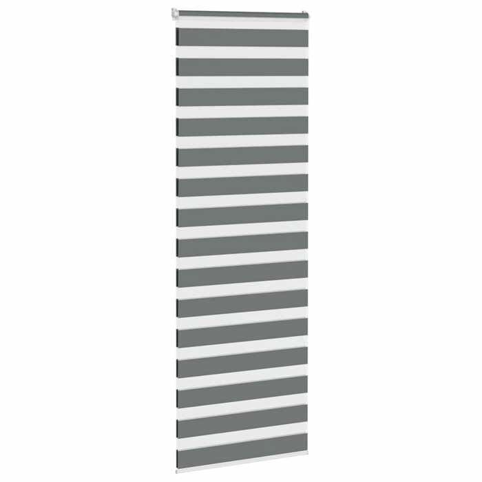 VidaXL Store Zèbre Gris Foncé Largeur Du Tissu 80,9 Cm Polyester, Store Enrouleur Zébré, Store Zébré Pour Fenêtre, Store 4014180